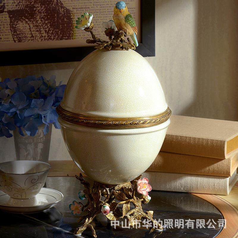 欧式陶瓷镶铜小四方盒装饰盒古典客厅收纳盒摆设桌面小饰品盒