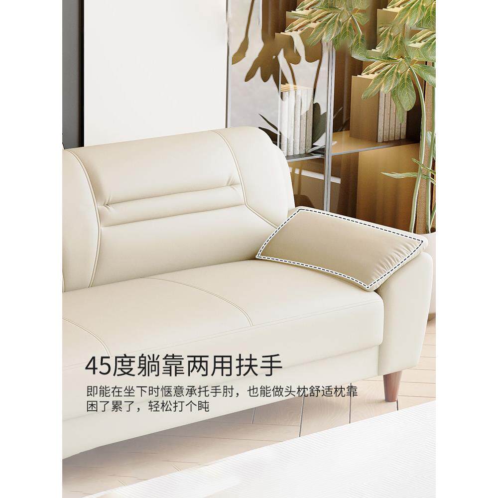 轻奢沙发小户型简约现代客厅三人位组合套装皮艺直排双人沙发