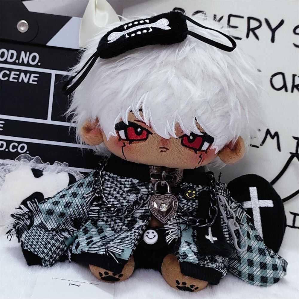 漫可布新款黑皮20cm正常体无属性棉花娃娃酷哥可换装骨架玩偶酷奇