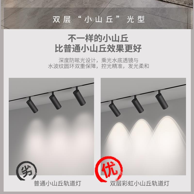 磁吸轨道射灯客厅吊顶嵌入式小山丘无主灯家用氛围灯明装泛光灯