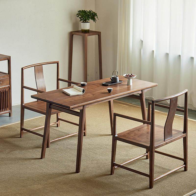 新中式茶桌椅组合实木禅意茶台功夫黑胡桃木小户型阳台家用餐书桌,住宅家具,家用茶台/茶桌,淘宝优惠券,粉丝福利购,淘宝优惠卷