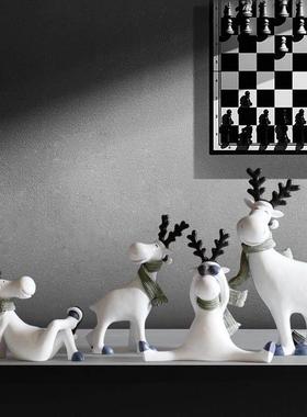 网红创意高端大气工艺礼品摆饰新家客厅电视柜子花架展示柜装饰品