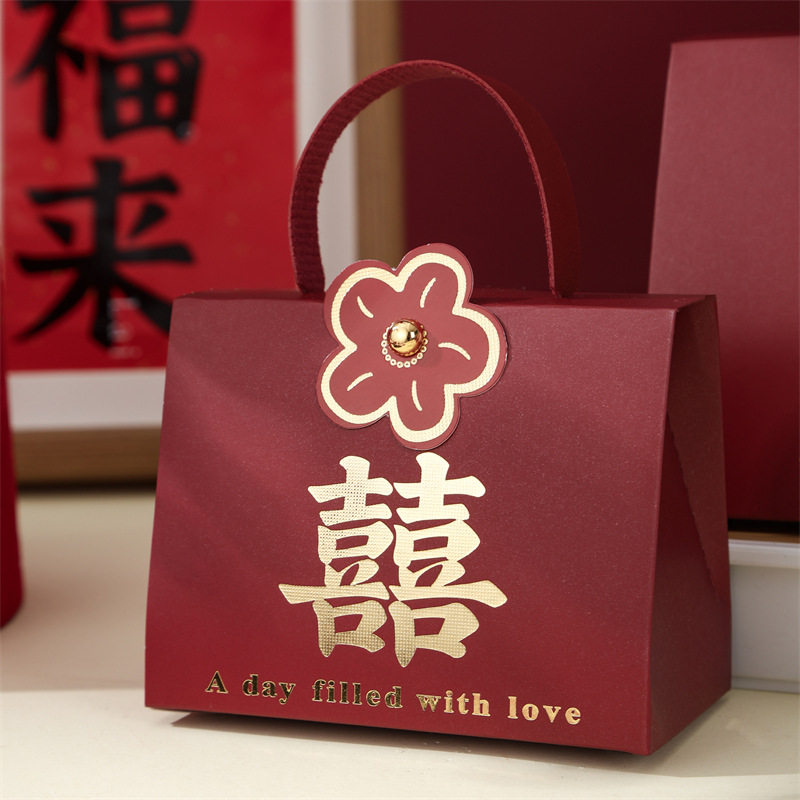 结婚喜糖盒子高级感小众婚礼糖果喜糖袋新款卡通创意喜糖伴手礼盒