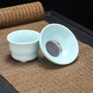 青瓷茶漏茶滤不锈钢滤网陶瓷过滤网茶隔茶具配件泡茶滤茶器滤茶网