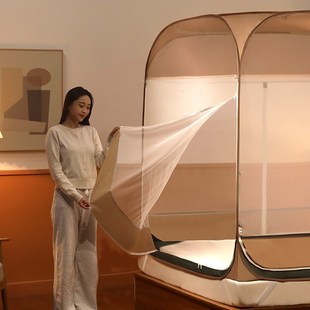 蚊帐顶部拉链防尘遮光顶免安装 新款 三开门蒙古包T门回底18米家用