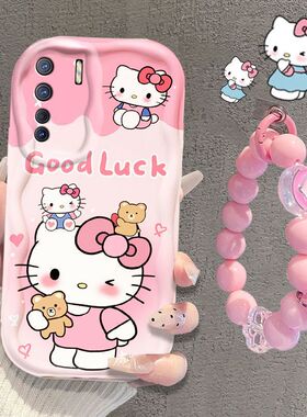 适用oppoa91手机壳PCPM00软硅胶opopa91保护套pcpmoo卡通可爱0pp0a全包边5g防摔poopa手链vivo新款女KT猫个性