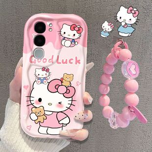 y50 手链vivo 5g硅胶软vlvo全包viviy防摔保护套iv0y卡通viovy女ppokt猫可爱 5g手机壳v1965a新款 适用VIVOY50