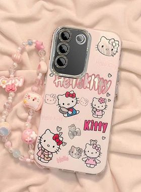 适用vivoS16手机壳V2244A带镜头膜s16pro全包边V2245A防摔软vlvo s16e保护套V2239A新款viv0s16pr0可爱kt猫女