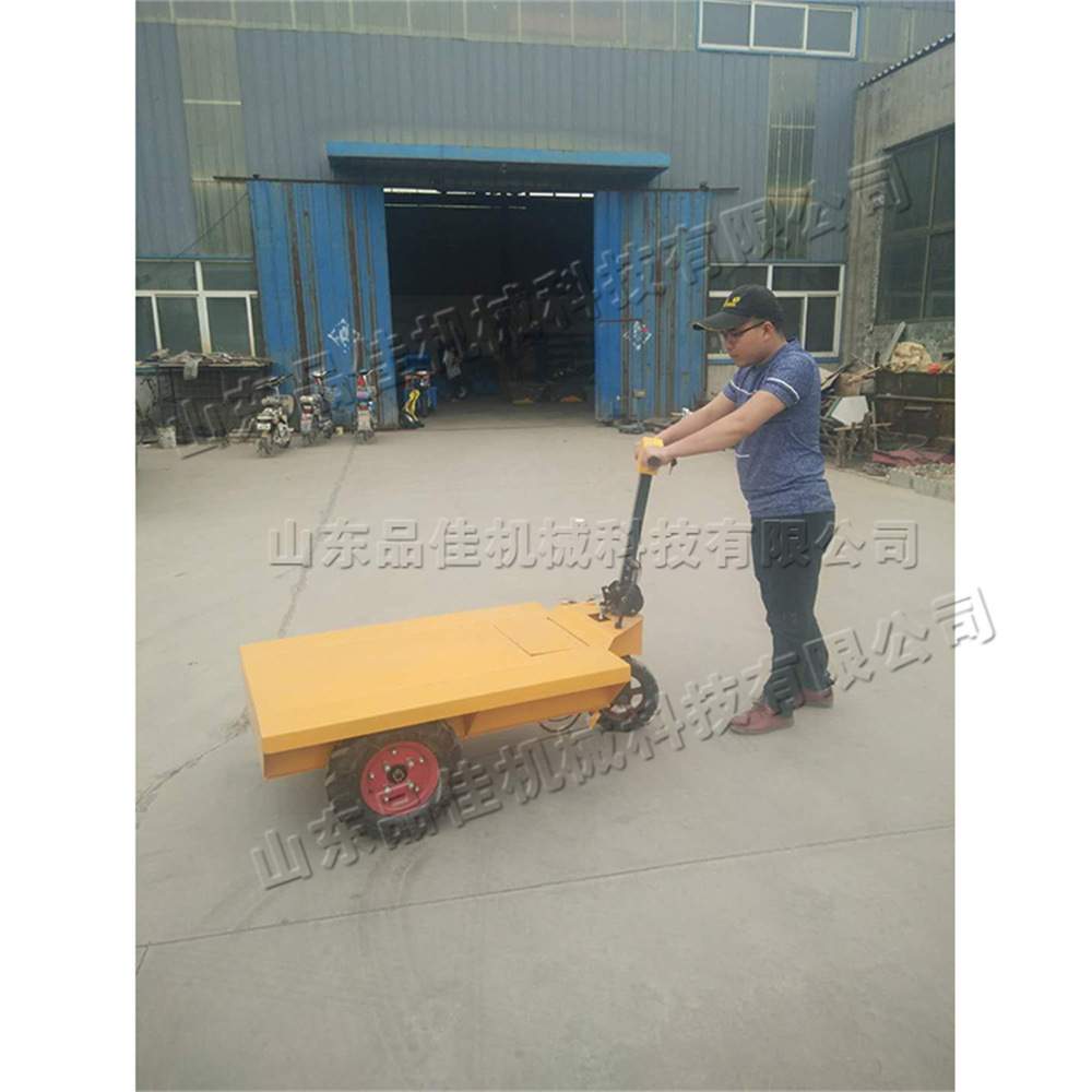 小型电动手推式平板车 三轮搬运拉砖车 建筑工地水泥装卸工具车