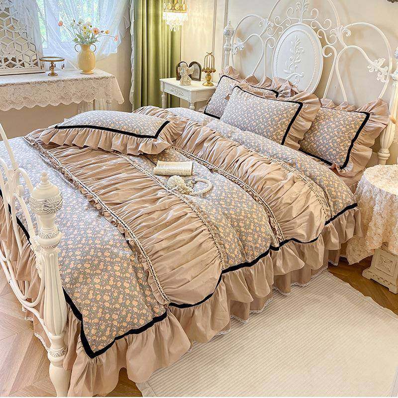 2024新款全棉法式公主风系列纯棉床裙四件套