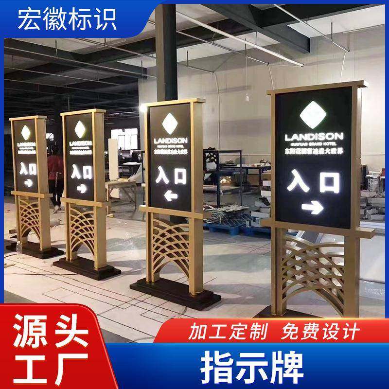 停车场指示牌精神堡垒指路牌户外景区小区立式标识牌广告牌不锈钢