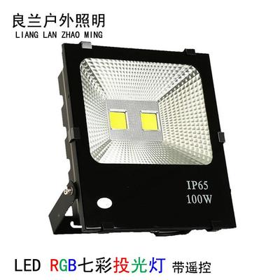 RGB投光灯LED七彩10w20w30w50w100w150w200w户外彩色光亮化树木灯