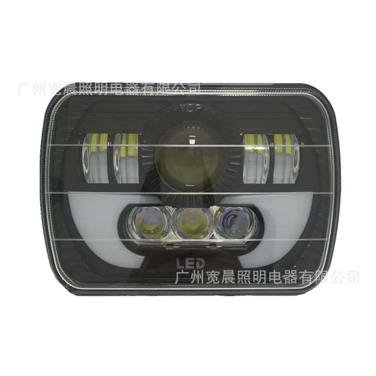 适用5x7方形牧马人大灯 7英寸吉普切诺基大灯 90W LED卡车工作灯