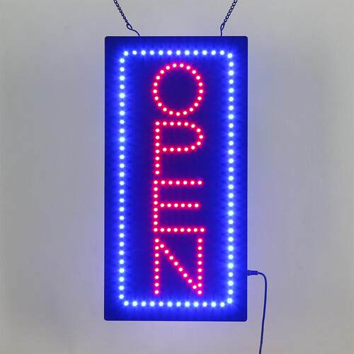 新款营业标志open广告灯open标志12V跑马灯动画闪烁招牌