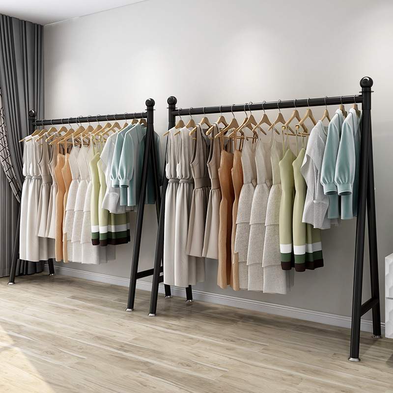 加厚衣架服装店展示架专用女装饰直播摆摊挂衣杆陈列龙门单杆货架