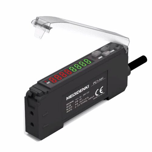 明治传感远近距离漫反射对射PC1-NH PC1-PH双数显高频光纤放大器