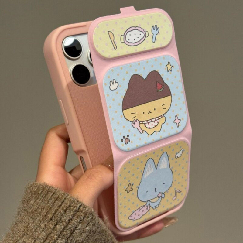 适用苹果18手机壳iPhone16pro15布丁小猫14小米17华为mate80翻盖13支架12古早风11可爱简约pura70磁吸60套max