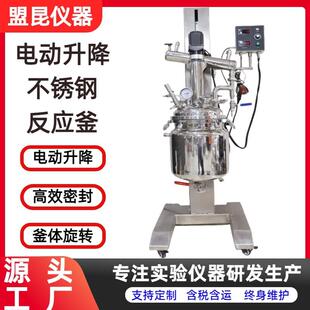 电动升降高温电加热导热油循环实验室双层不锈钢反应釜搅拌罐