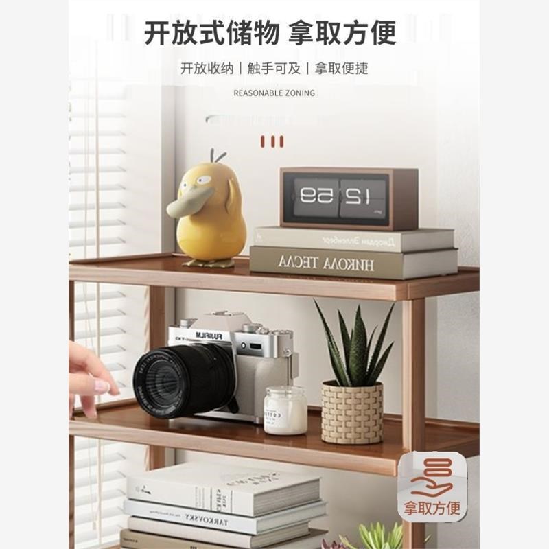 桌面置物架桌上增高加厚可调收纳架子台面小型多层放东西竹木隔板