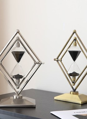 创意几何时间沙漏计时器摆件轻奢软装高级感小众办公室书房装饰品