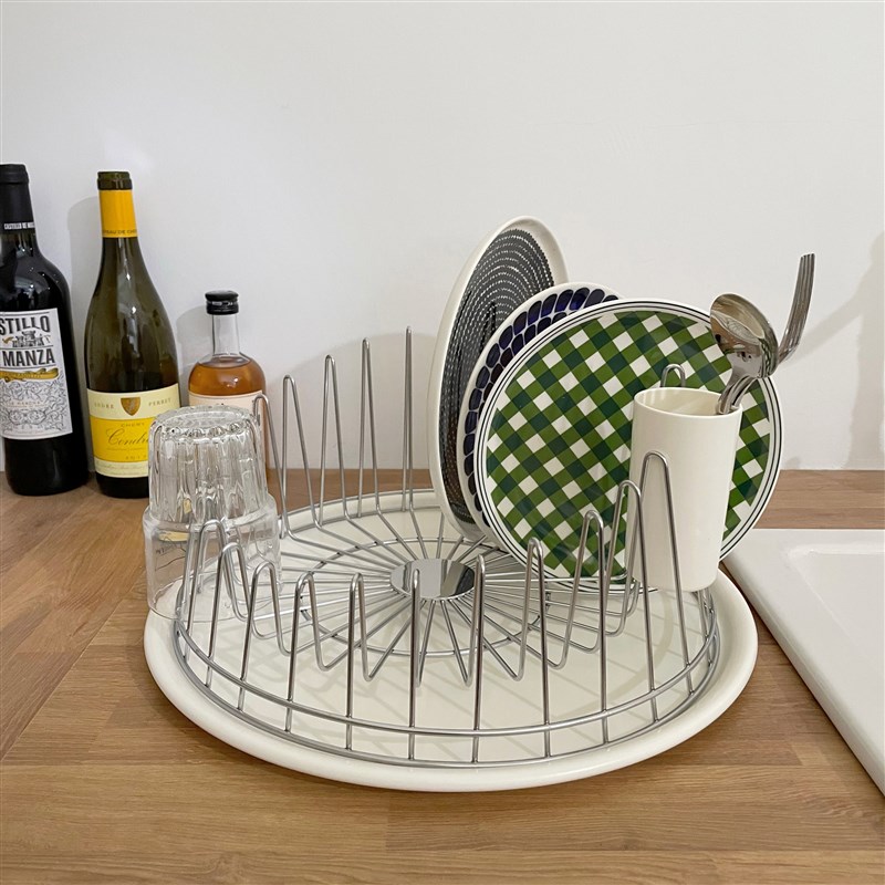 ins风304不锈钢沥水架碗架子圆盘厨房碗碟J收纳架意大利Alessi同