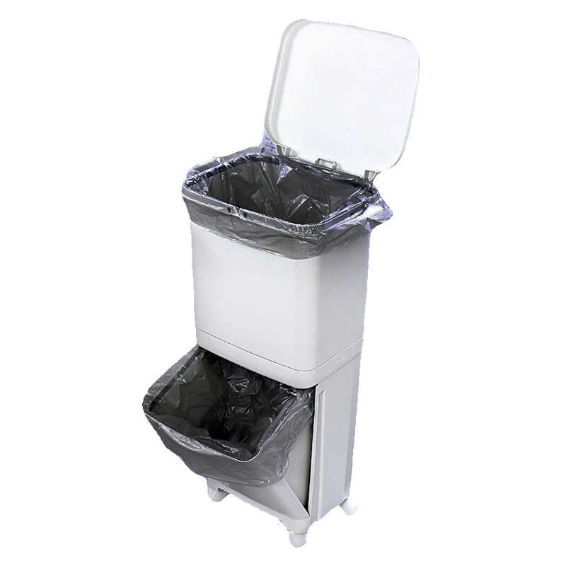 日式双层桶垃圾袋家用特厚厨房宽口70x60大号M38l大口径42升长方