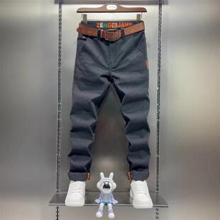 凯登鹿轻奢秋冬季新款男士休闲裤修身直筒男款弹力高端商务休闲裤