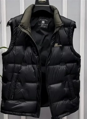 云枢优衣m馆冬季新款时尚轻薄男立领羽h绒马甲百搭气质保暖无袖坎
