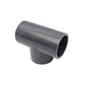 UPVC三通耐腐蚀化工级塑料深灰色异径三通150*125耐酸碱加厚PN16