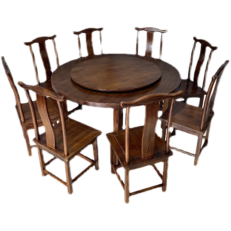 八仙桌正方形实木饭店中式明清仿古方桌四方餐桌家用面馆桌椅圆桌