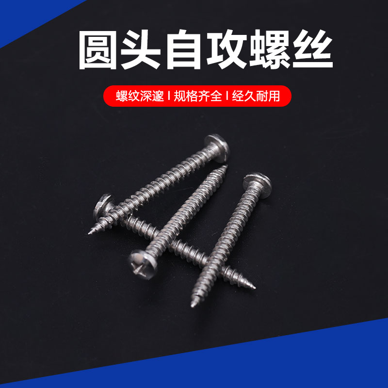 201不锈钢自攻螺丝 十字槽半圆头自攻螺钉家具木螺丝 M3.9. 4.8