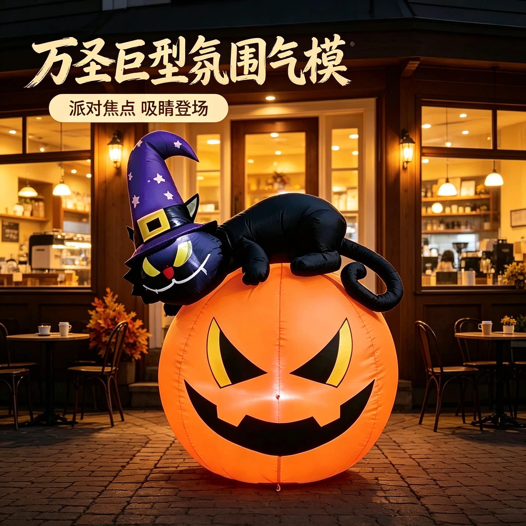 万圣节装饰品破窗气模充气南瓜