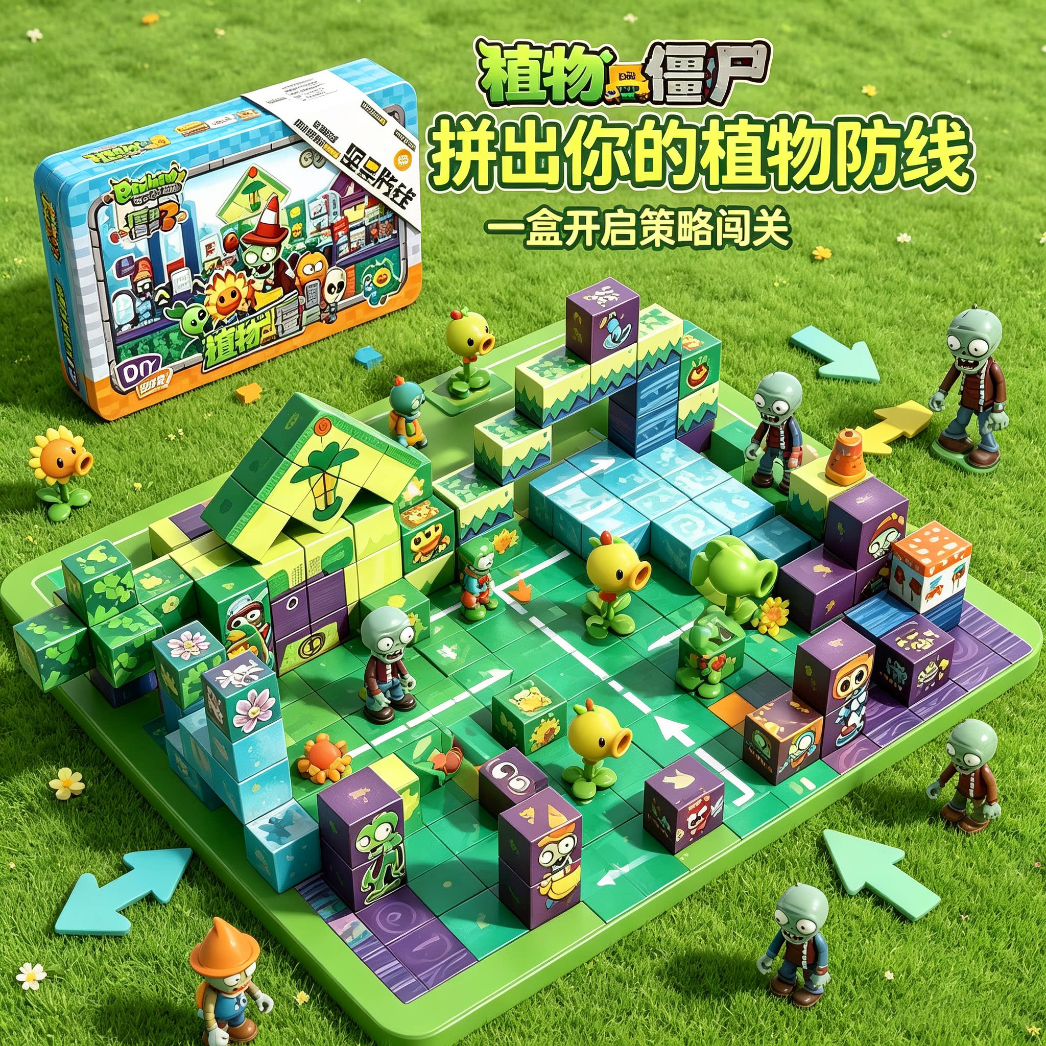 正版植物大战僵尸积木儿童礼物图片