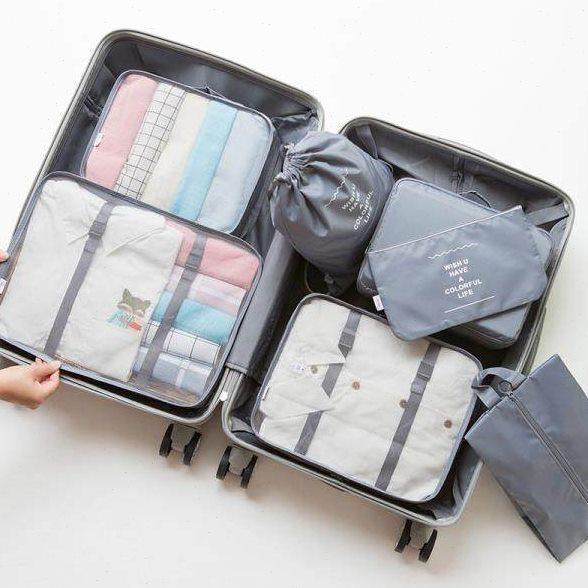 七件套家居收纳袋整理袋简约加厚防水分装袋多功能束口袋旅行衣物,收纳整理,衣物收纳袋,淘宝优惠券,粉丝福利购,淘宝优惠卷