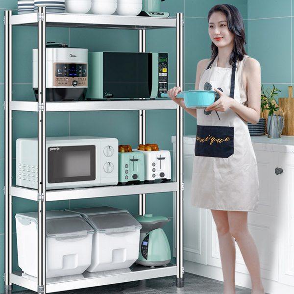 不锈钢厨房微波炉置物架落地三层四层五六层烤箱收纳储物家用货架,厨房/烹饪用具,微波炉置物架,淘宝优惠券,粉丝福利购,淘宝优惠卷