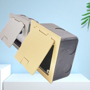 不锈钢暗装翻盖防雷接地测试点盖板沉降观测120*120铜板地插底盒