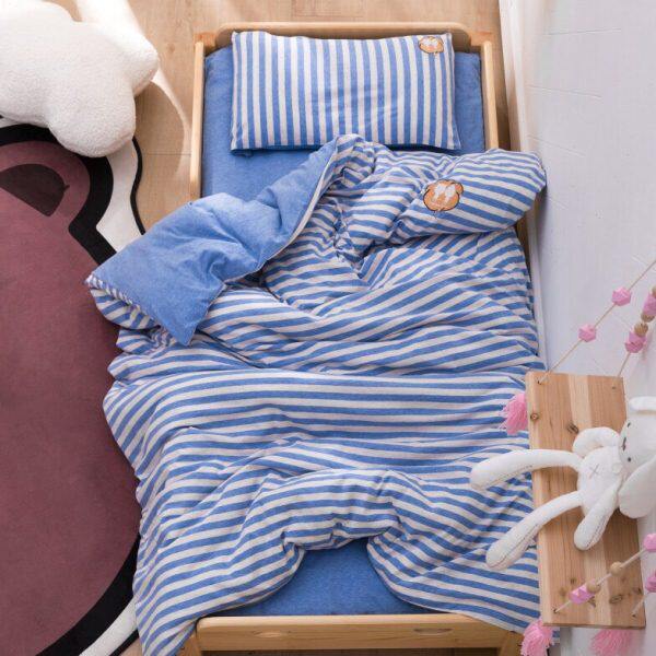 天竺棉幼儿园被子三件套含芯儿童被褥六件套宝宝床品套件入园定做