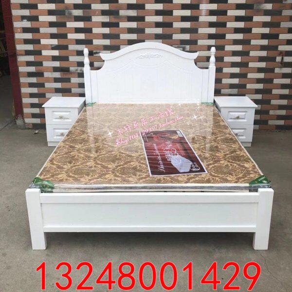 特价欧式床烤漆实木床欧式双人床 单人床实木双人床松木床带床垫