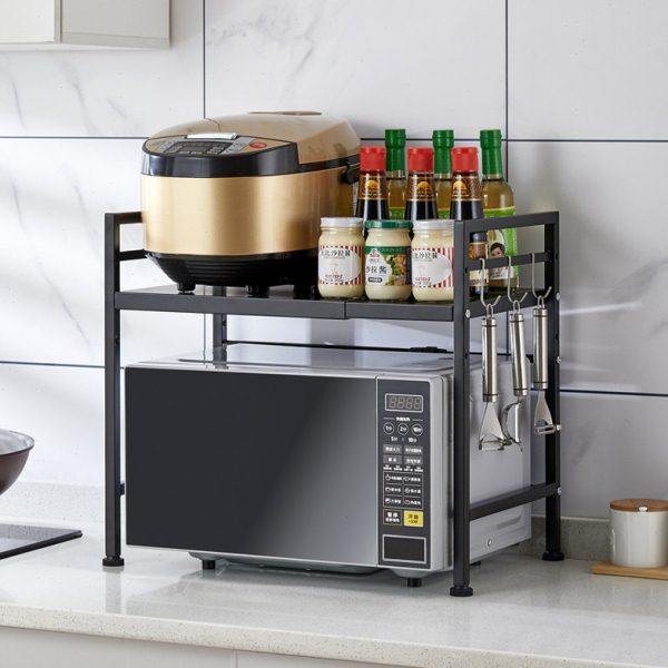 厨房用品烤箱收纳架落地式多功能三层烤箱架子可伸缩微波炉置物架,厨房/烹饪用具,微波炉置物架,淘宝优惠券,粉丝福利购,淘宝优惠卷