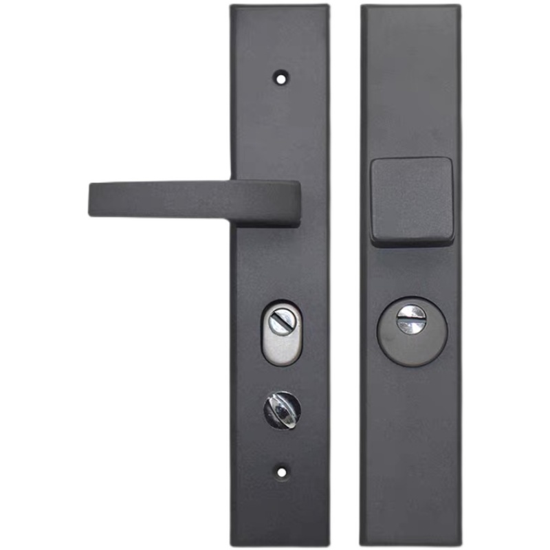 防盗门单面活动黑色大门固定拉手铁面板铝合金把手老式门配件锁具