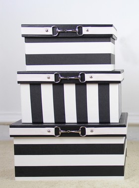 样板间衣帽间衣柜书架装饰架皮箱装饰收纳盒储物箱家居收纳整理箱