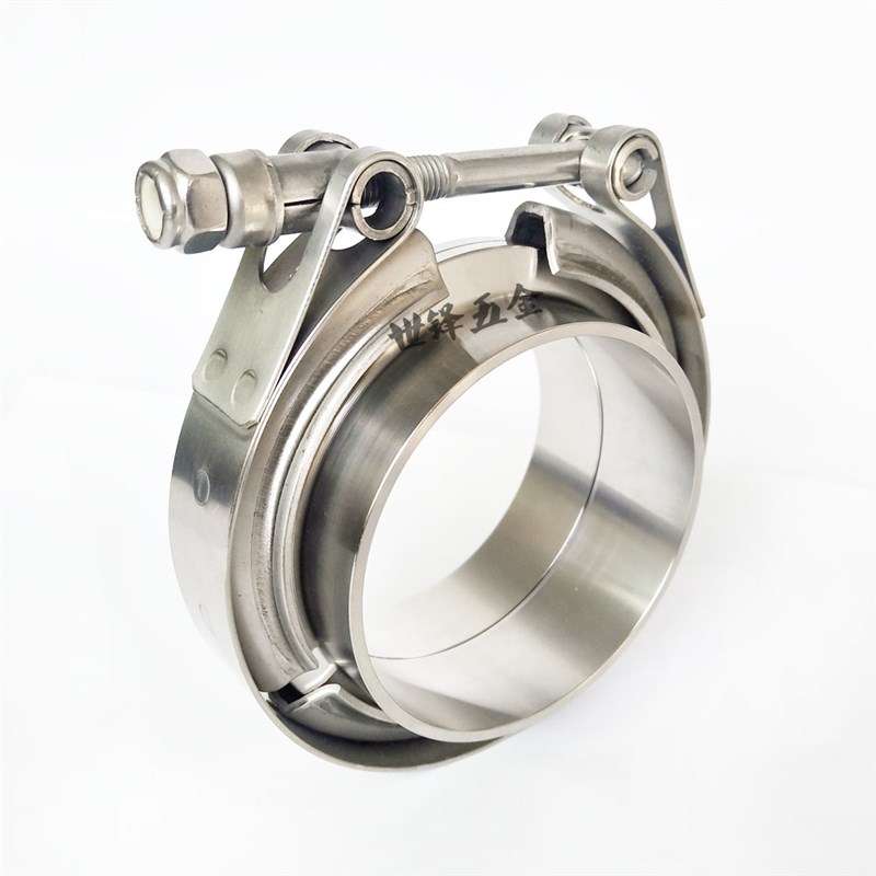 改装排气管V型卡箍平面法兰不锈钢公母接头消音器沟槽抱箍管夹卡