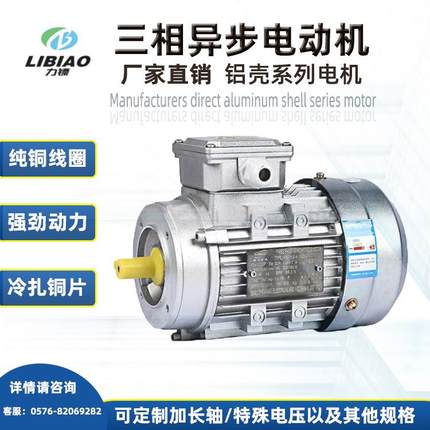 YS铝壳交流电机0.75/1.1/1.5/2.2/3/4/5.5/7.5W2极380VB14小法兰