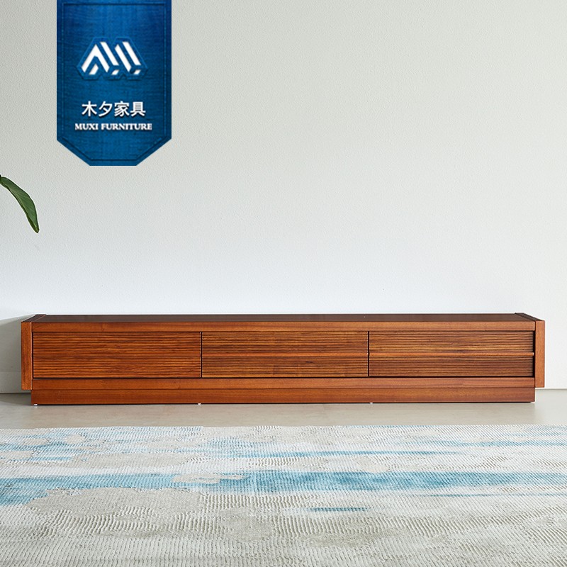 木夕东南亚风格槟榔色家具胡桃色新中式实木电视柜地柜视听柜组合