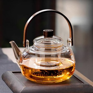 烧水壶围炉煮茶玻璃泡茶壶家用提梁茶具电陶炉 明火煮茶壶2024新款