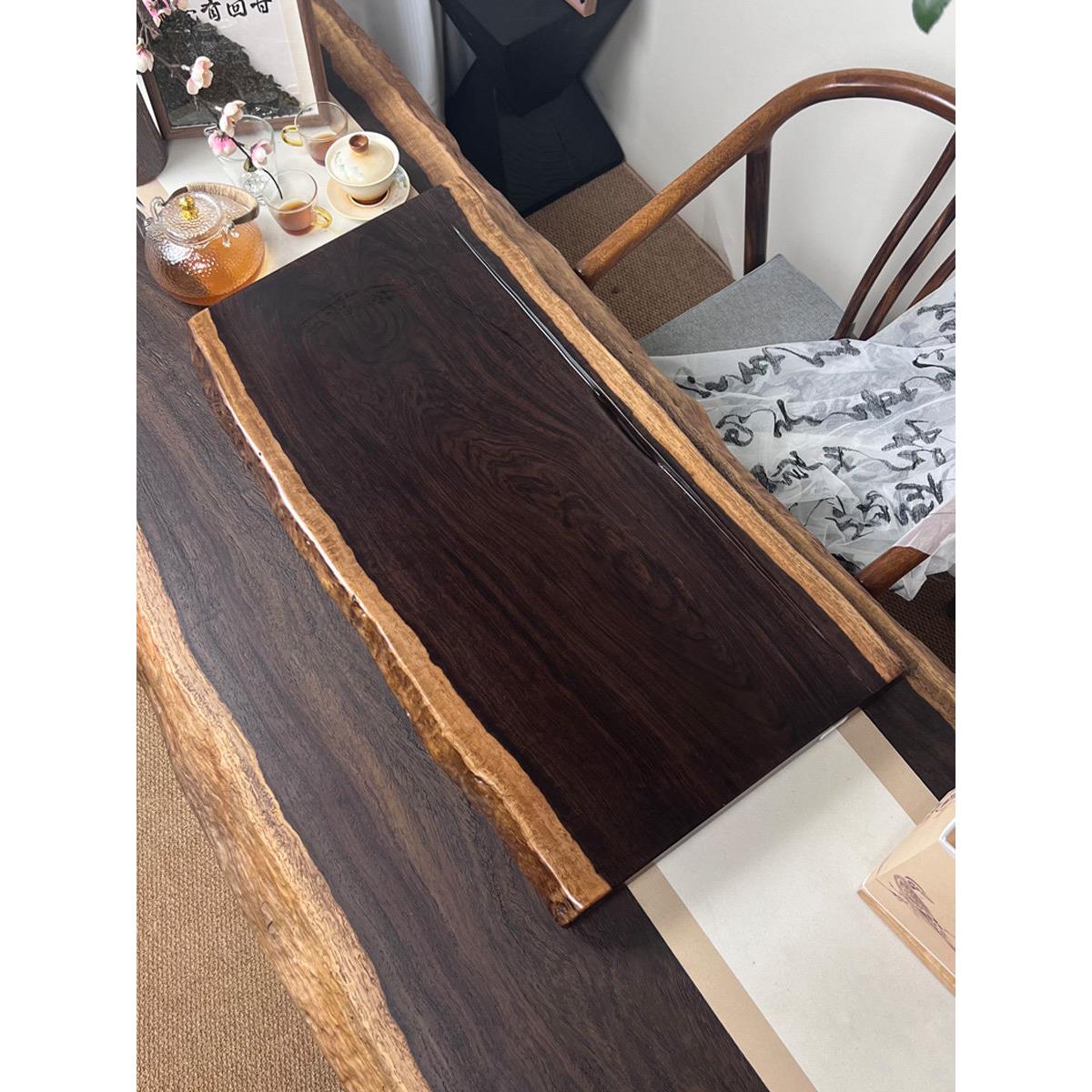 整体黑檀木茶盘天然实木茶海功夫茶具平板茶盘家用大小茶几