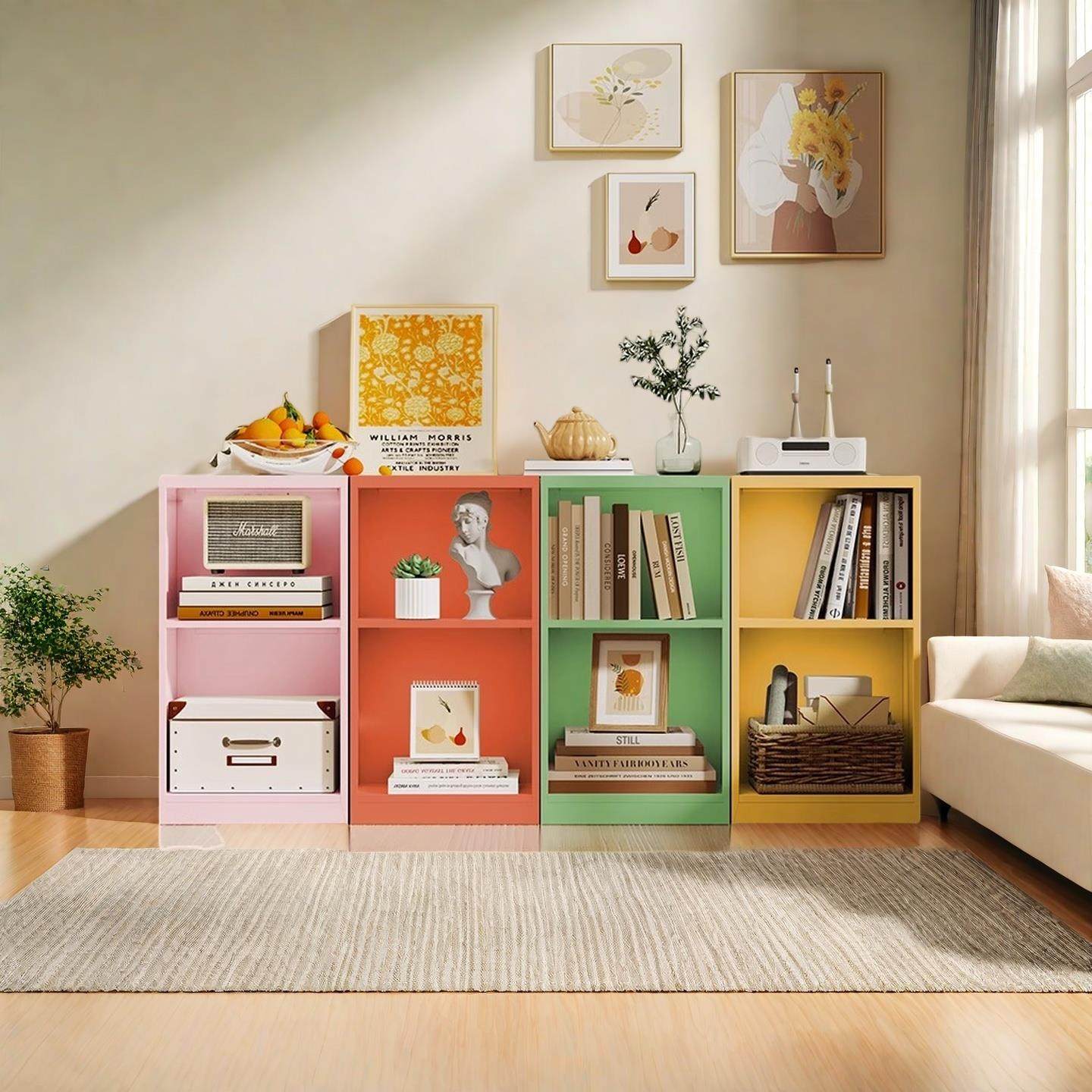 钢制书架一体靠墙夹缝转角书柜家用多层落地储物收纳层架铁艺置物,住宅家具,书架,淘宝优惠券,粉丝福利购,淘宝优惠卷