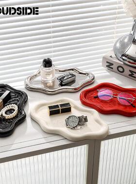 轻奢云朵陶瓷香水香薰珠宝首饰收纳托 托盘高级展示玄关钥匙收纳