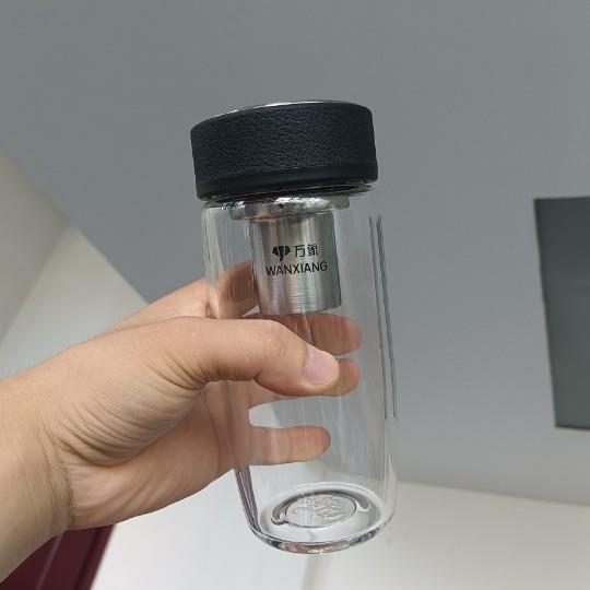 万象单层玻璃杯大容量鹅蛋杯带过滤网便携车载泡茶杯办公杯男女士