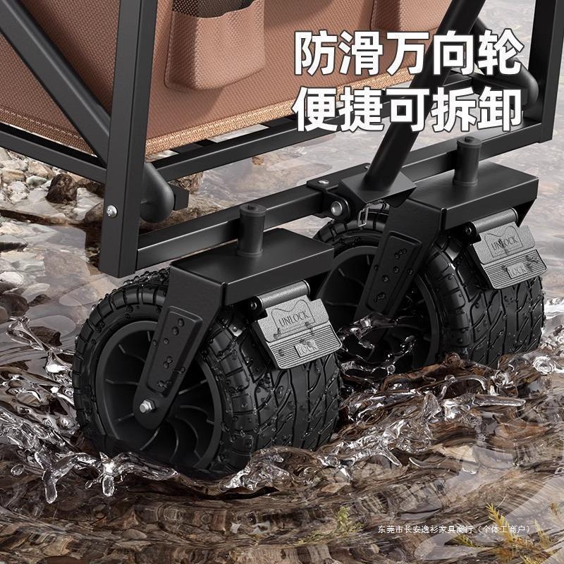 露营推车可折叠钓鱼手推户外野餐儿童小手拉车营地摆摊拖车板野营